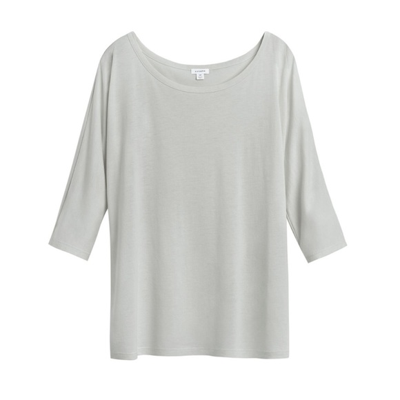 CUYANA Organic Pima Drape-Back Top in Gray S - Picture 8 of 10